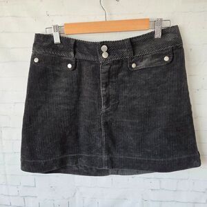 Abercrombie & Fitch Y2K Corduroy Mini Skirt Size 8 Gray Dark Academia Preppy